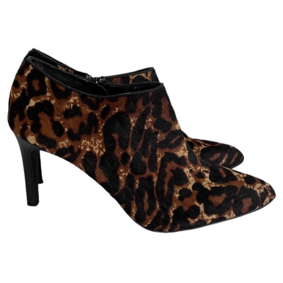 Antonio Melani Carlin LEATHER Side Zipper ANKLE Booties Cheetah Print SIZE 9.5M - Picture 2 of 10